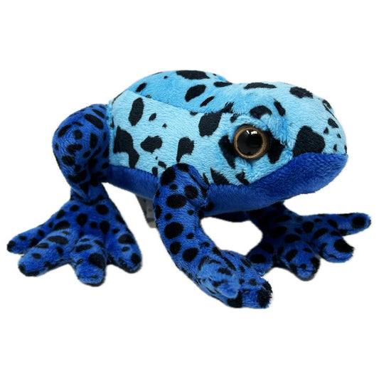 This Eco Blue Dart Frog soft toy from Zappi is 100% recycled, making it not only cute but also good for the environment. A well stuffed plush body with various prints, large feet, bouncy legs and safety beaded eyes.
Find out about our Blue Poison Dart Frogs here.
15cm