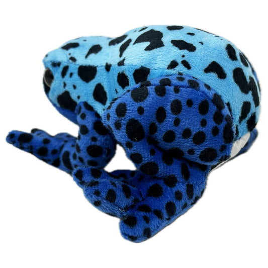 This Eco Blue Dart Frog soft toy from Zappi is 100% recycled, making it not only cute but also good for the environment. A well stuffed plush body with various prints, large feet, bouncy legs and safety beaded eyes.
Find out about our Blue Poison Dart Frogs here.
15cm