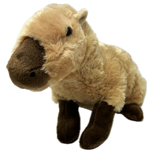 This Eco Claud Capybara soft toy from Zappi is 100% recycled, making them not only cute but also good for the environment. A well stuffed deep plush body, short plush nose and feet, safety beaded eyes and detailed embroidery for the mouth and nose. You'll be Capy Happy with this plush pal.
22cm