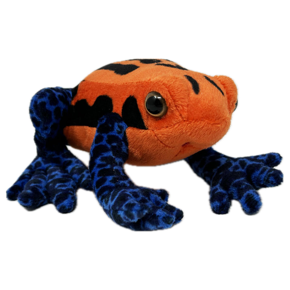 This Eco Mimic Dart Frog soft toy from Zappi is 100% recycled, making it not only cute but also good for the environment. A well stuffed plush body with various prints, large feet, bouncy legs and safety beaded eyes.
Find out about our Blue Poison Dart Frogs here.
15cm