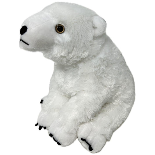 Grrrrrrrab a new eco pal in this cuddly Polar Bear soft toy. Made from 100% recycled materials, super soft luscious plush body and shorter defined plush on nose, paws and ears. Felt accents, embroidered stitching and shiny eyes make this unique toy all the more realistic.
25cm
Machine Washable