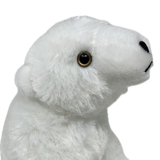 Grrrrrrrab a new eco pal in this cuddly Polar Bear soft toy. Made from 100% recycled materials, super soft luscious plush body and shorter defined plush on nose, paws and ears. Felt accents, embroidered stitching and shiny eyes make this unique toy all the more realistic.
25cm
Machine Washable