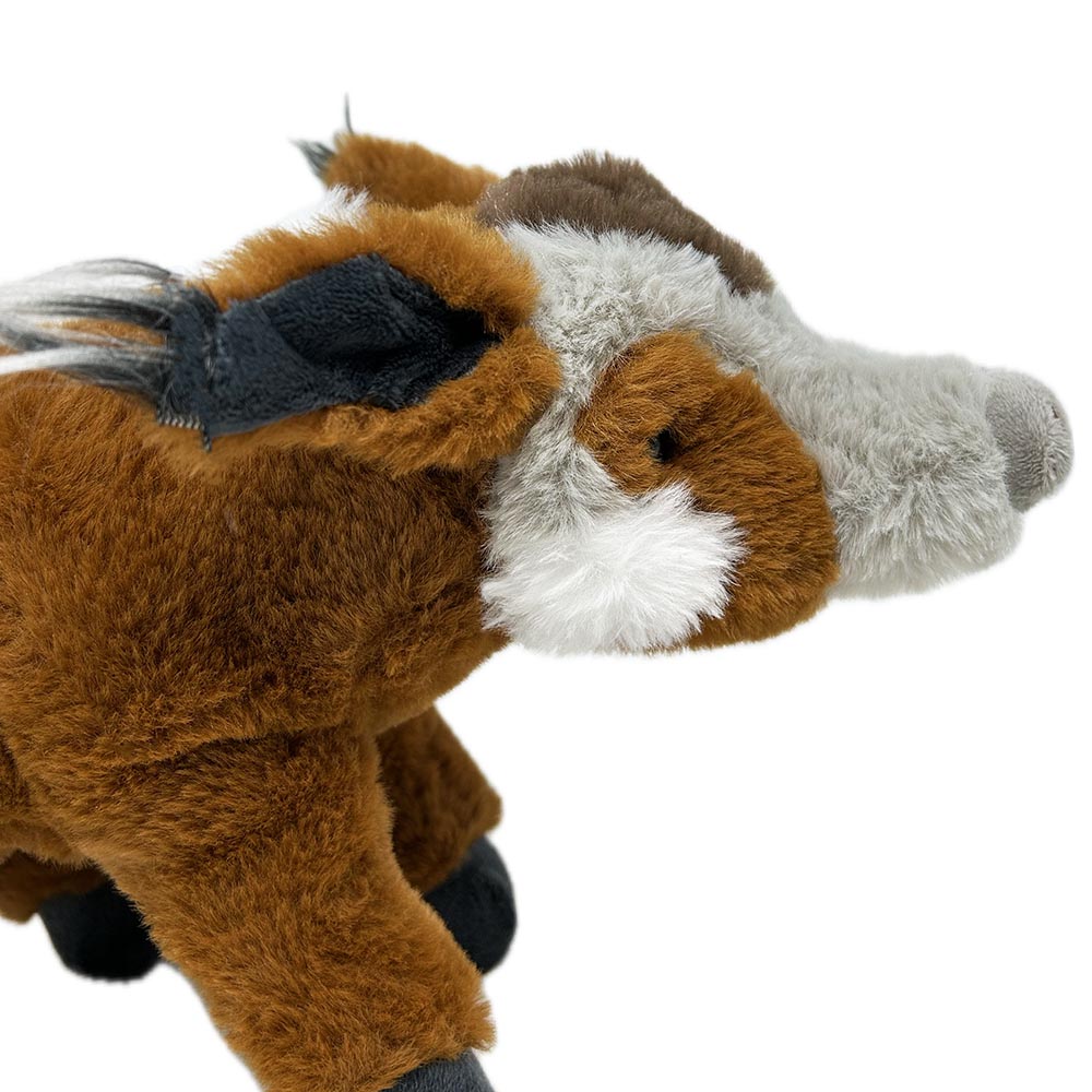 This Eco Supersoft Red River Hog soft toy from Zappi is 100% recycled, making him not only cute but also good for the environment. A well stuffed plush body with fluffy ear tufts, a felt nose for rubbing and safety beaded eyes. He would definitely love to wallow in your hugs.
Find out more about our Red River Hogs here.
37cm