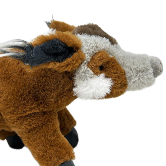 This Eco Supersoft Red River Hog soft toy from Zappi is 100% recycled, making him not only cute but also good for the environment. A well stuffed plush body with fluffy ear tufts, a felt nose for rubbing and safety beaded eyes. He would definitely love to wallow in your hugs.
Find out more about our Red River Hogs here.
37cm
