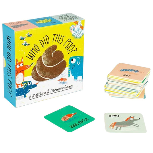 Did you know that wombats poo in cubes? Do you know which animal does sparkly poo? In this fun and slightly irreverent game kids can match 27 animals to their droppings while satisfying their endless fascination with poo. Also comes with a booklet full of fun poo facts! Who Did This Poo Matching Memory Game