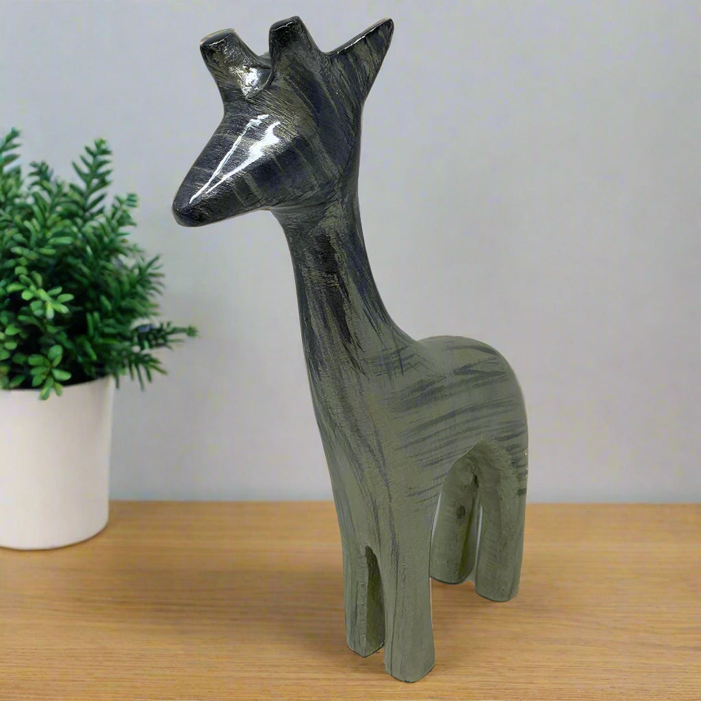 AluminArk Giraffe Brushed Silver Ornament