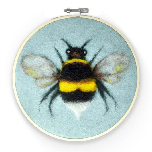 Create a beautiful needle felted picture with this lovely "Bee in a Hoop" needle felting kit from The Crafty Kit Company. The kit contains everything needed to complete a 2D felted picture - just like 'painting with wool'!  Clear photographic instructions guide you every step of the way.
