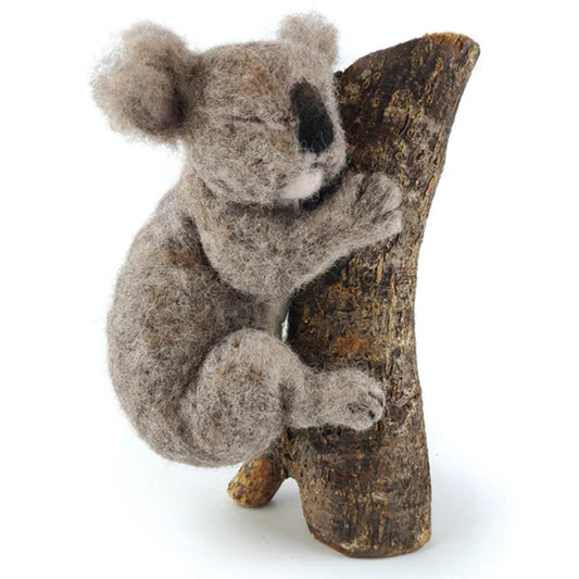Your Sleepy Koala Needle Felting Kit contains:  100% Wool, Felting needles, Pipecleaners, Foam to work on, Glass eyes, Full colour instructions.