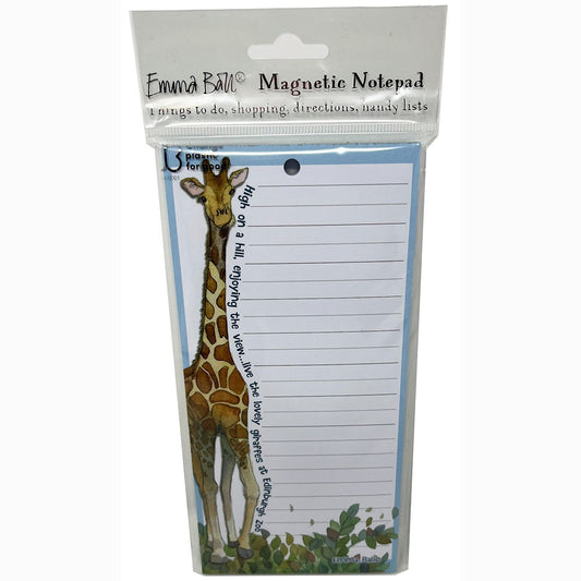 Perfect for your shopping list or notes, this Emma Ball magnetic notepad will always be handy when you need it.  Contains approximately 50 lined sheets.  10 x 21cm