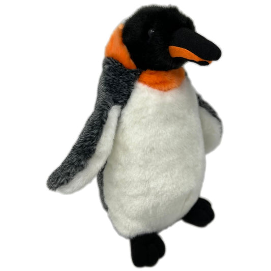 This king penguin soft toy is so soft and cuddly. By purchasing this penguin you will be supporting an education project in Indonesia through Plan International.  The penguin toy stands approximately 28cm (11") tall.  Please note: Due to shortages in supply, current stock may not include an Edinburgh Zoo logo on the label. We hope that this is only a temporary situation.