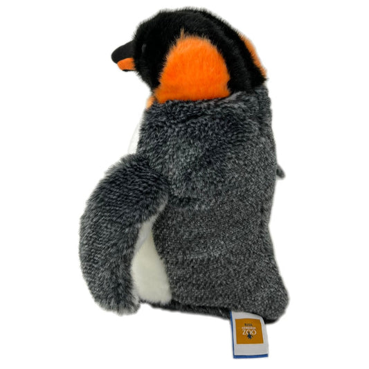This king penguin soft toy is so soft and cuddly. By purchasing this penguin you will be supporting an education project in Indonesia through Plan International.  The penguin toy stands approximately 28cm (11") tall.  Please note: Due to shortages in supply, current stock may not include an Edinburgh Zoo logo on the label. We hope that this is only a temporary situation.