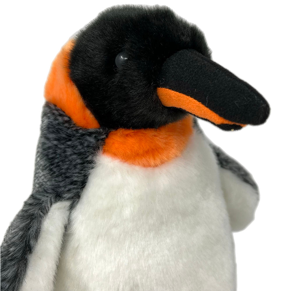 This king penguin soft toy is so soft and cuddly. By purchasing this penguin you will be supporting an education project in Indonesia through Plan International. The penguin toy stands approximately 28cm (11") tall. Please note: Due to shortages in supply, current stock may not include an Edinburgh Zoo logo on the label. We hope that this is only a temporary situation.