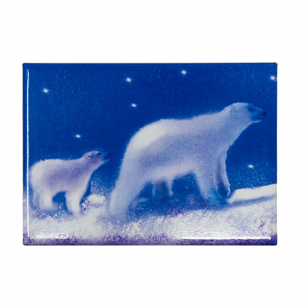 Looking for a way to brighten up the fridge? This colourful Ann Vastano polar bear magnet is a must for any animal lover. Dimensions: 9cm x 6.5cm