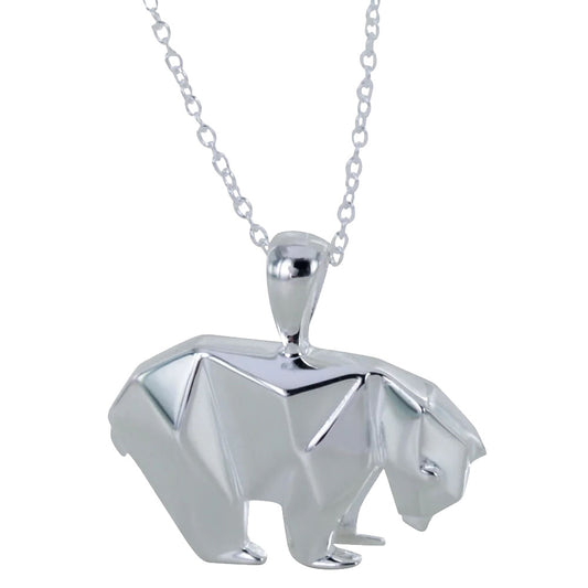 This Sterling Silver Origami Polar Bear Necklace from Reeves & Reeves is stunning.   Crafted from fine sterling silver with a beautiful weight to it, the polar bear is lovely and tactile and its high shine finish reflects the light as you move. The polar bear is crafted in an origami style, which is just a little different and perfect for catching the attention of those who set eyes on it. The polar bear sits on a sterling silver chain which is adjustable from 16 to 18 inches, making it the perfect gift.