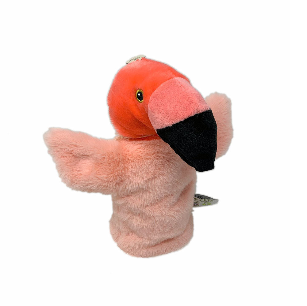 This fun Flamingo hand puppet by Nature Planet is a perfect gift for any Flamingo lover! Made from 100% recycled materials for eco friendly fun. 23cm Tall Hand Wash