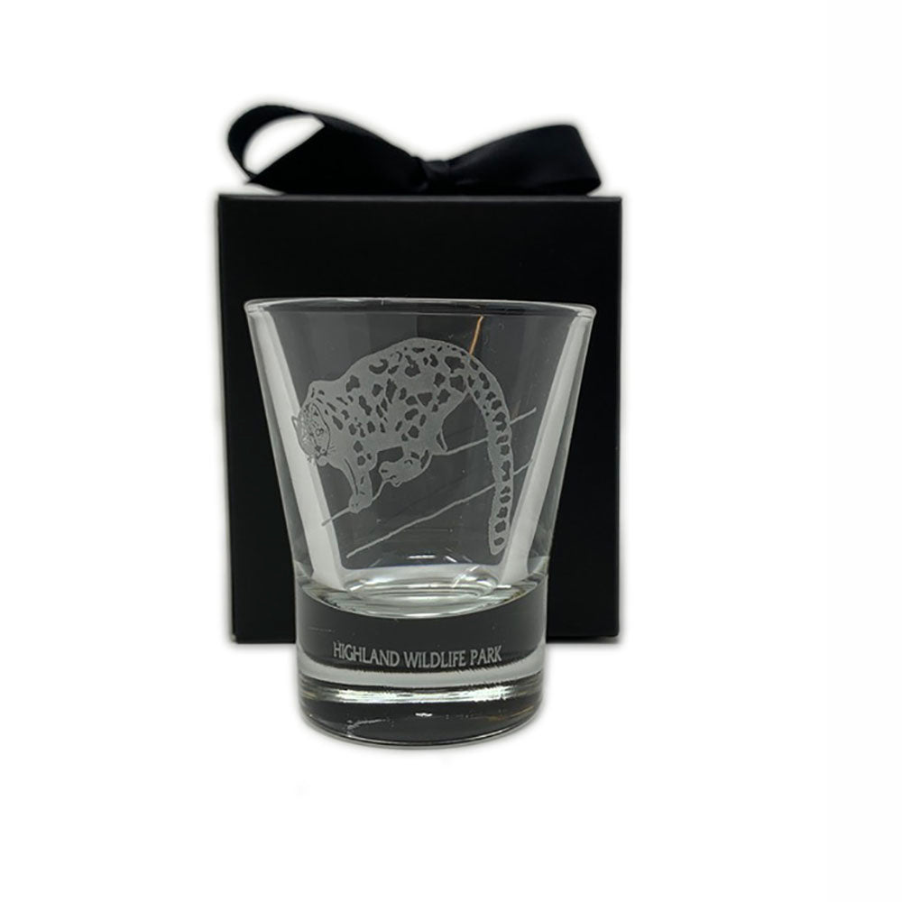Branded animal shot glass in 5 designs: Penguin & Giant Panda (Edinburgh Zoo) & Snow Leopard, Polar Bear and Wolf (Highland Wildlife Park). These lovely glasses are a great gift and come in a branded gift box. Dimensions: Height 7cm