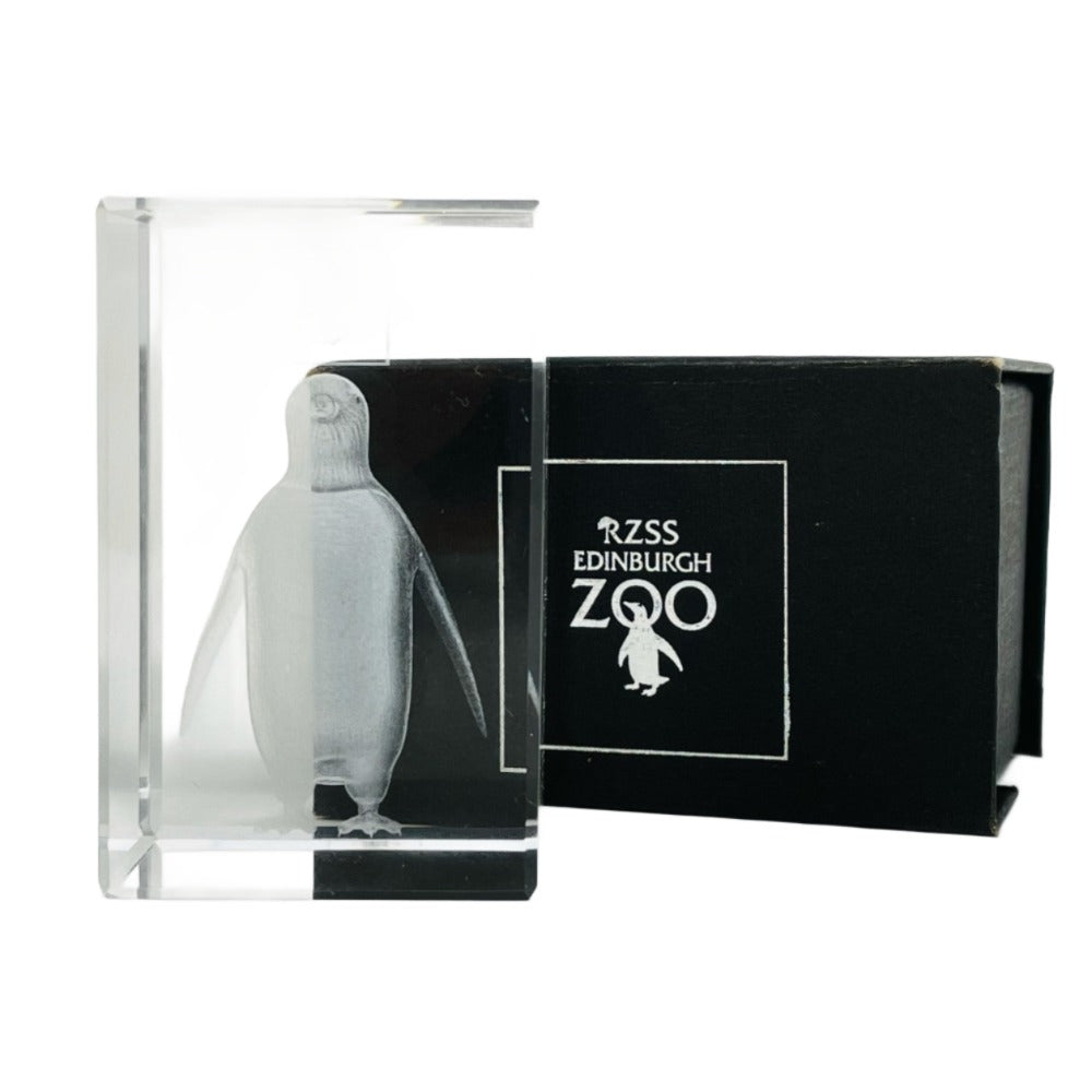 3D Penguin Crystal Block