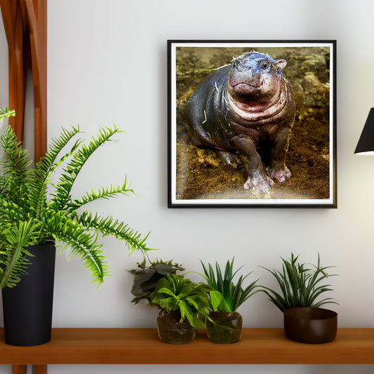 Haggis The Pygmy Hippo Photo Print by Peter Beattie 8x8"