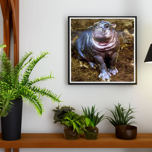 Haggis The Pygmy Hippo Photo Print by Peter Beattie 8x8"