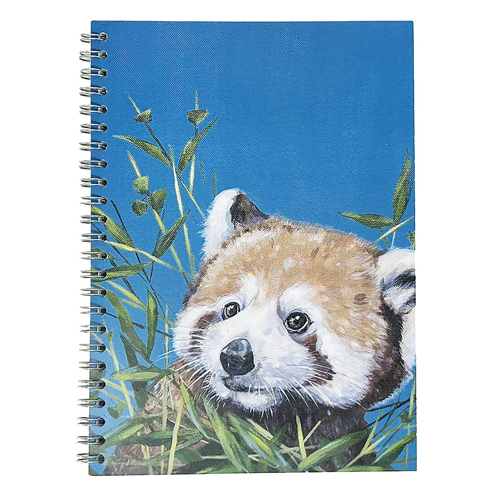 Ally Smith is a local Edinburgh based artist who has always been inspired to paint nature. Ally paints in contemporary bright, bold colours, creating characterful animal studies.  This Red Panda Notebook is perfect for all your lists, drawings and doodles.  A5 Spiral bound, blank pages.