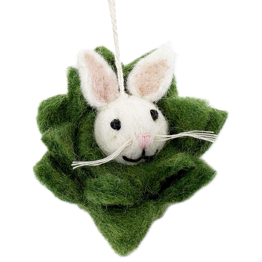 Felt cabbage bunny hanging decoration