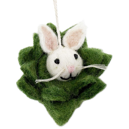 Felt cabbage bunny hanging decoration
