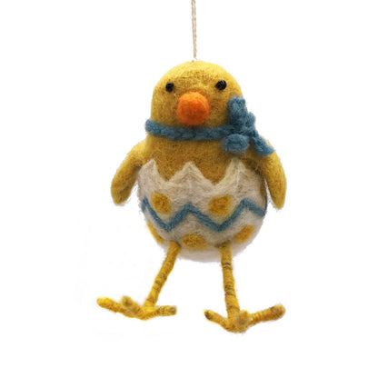 Felt chick in egg hanging decoration
