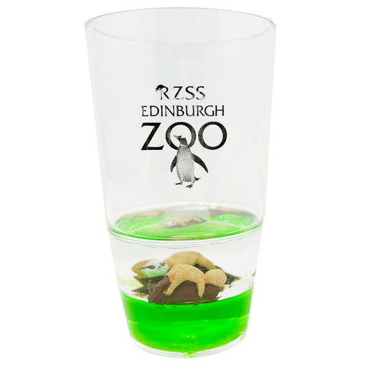 Quench your thirst in a whimsical way with the Edinburgh Zoo Sloth Aqua Tumbler. This tumbler features floating sloths and proudly displays the iconic Edinburgh Zoo logo. Perfect for animal lovers and those who enjoy a touch of fun in their daily routine.