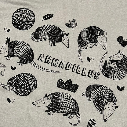 Edinburgh Zoo Multi Armadillo Print Children's T-Shirt - Zinc