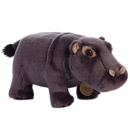 This delightful Hippo soft toy is beautifully made showing the majesty of the hippopotamus. Soft plush body with airbrushed accents for realistic colouring, raised eyes and the distinct ears and nostrils. Stuffed with recycled materials, this adorable pall is eco friendly too.