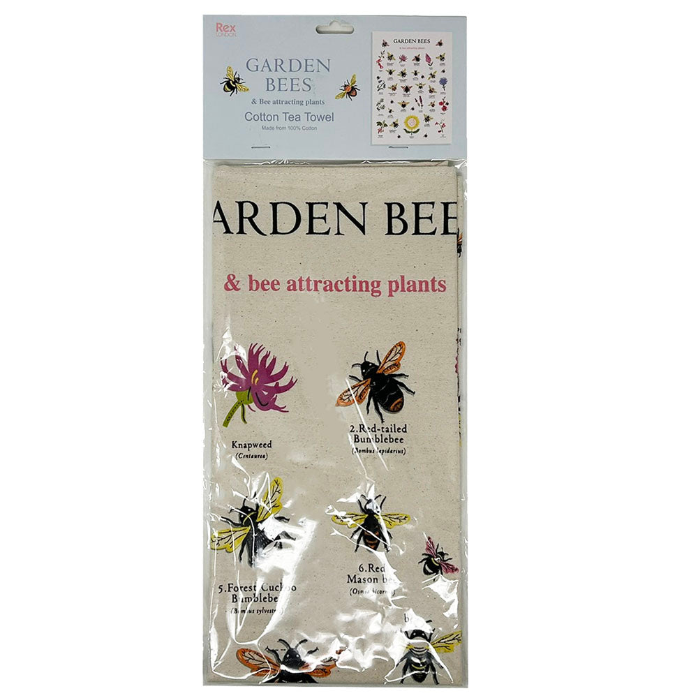 Garden Bees Cotton Tea Towel