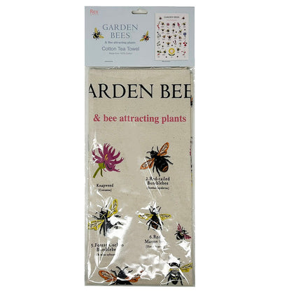 Garden Bees Cotton Tea Towel