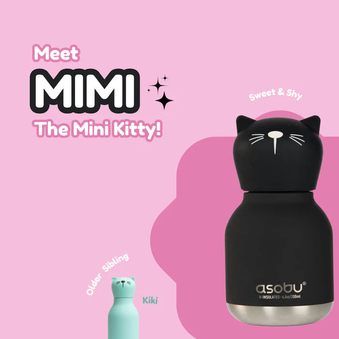 Black cat mini bestie water bottle 200ml