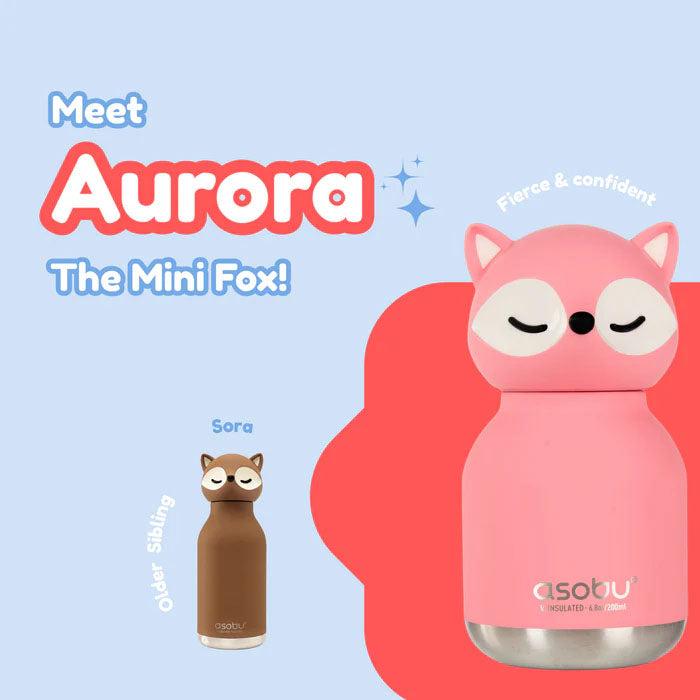 Pink fox mini bestie water bottle 200ml