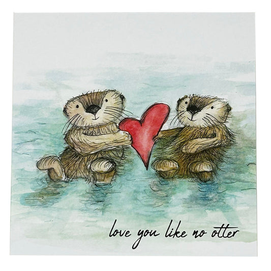 Send some love like no otter with this playful greetings card designed by artist Catherine Redgate.
