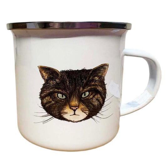 Wildcat Enamel Mug by Catherine Redgate