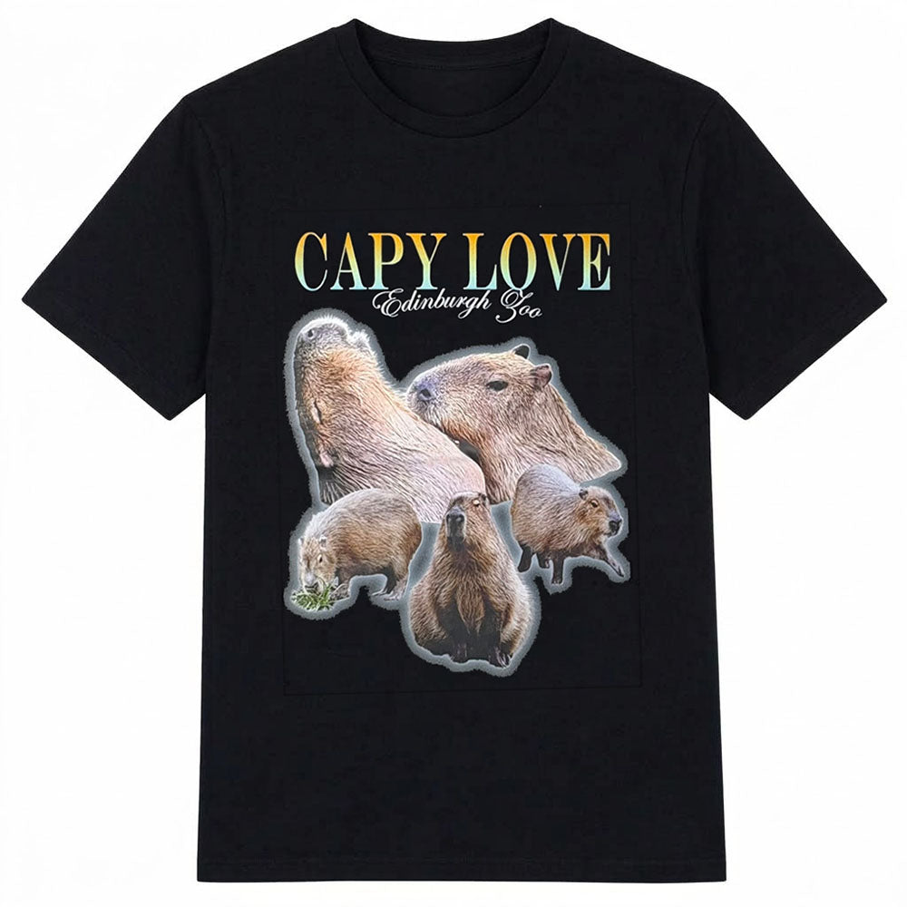 Edinburgh Zoo capy love t-shirt - black