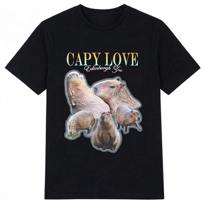 Edinburgh Zoo capy love t-shirt - black