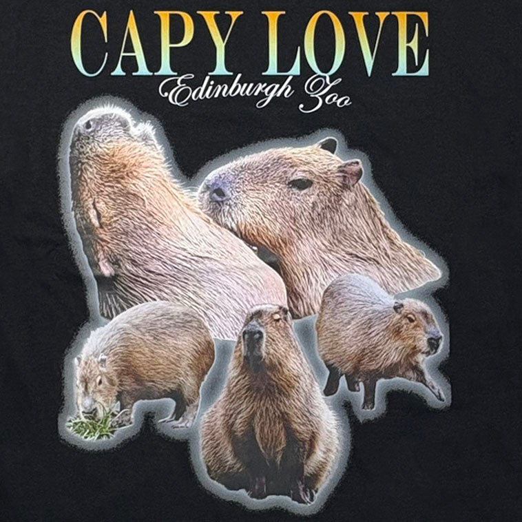 Edinburgh Zoo capy love t-shirt - black
