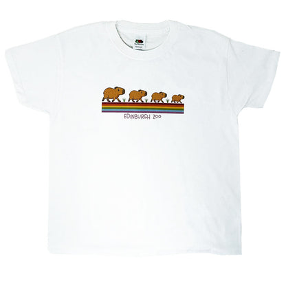 Edinburgh Zoo capybara rainbow children's t-shirt - white
