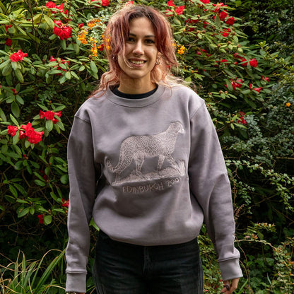 Edinburgh Zoo embroidered cheetah sweatshirt - dusty lilac