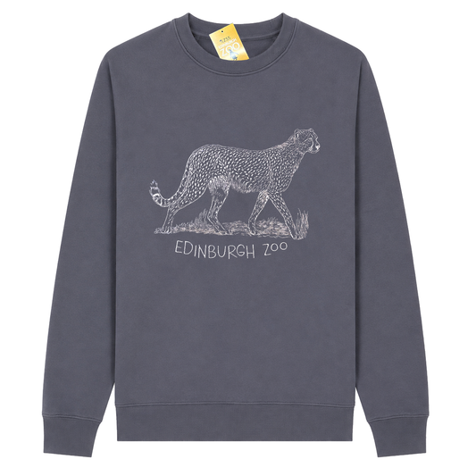 Edinburgh Zoo embroidered cheetah sweatshirt - dusty lilac