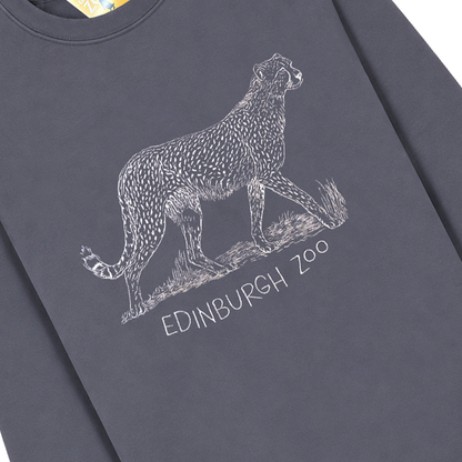 Edinburgh Zoo embroidered cheetah sweatshirt - dusty lilac