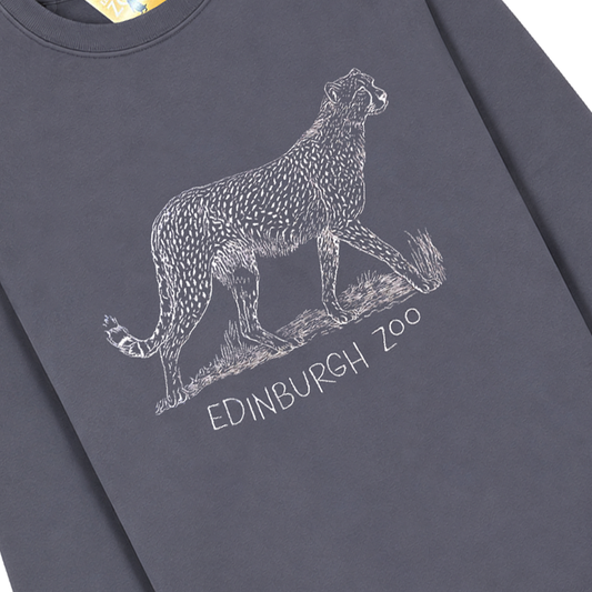 Edinburgh Zoo embroidered cheetah sweatshirt - dusty lilac