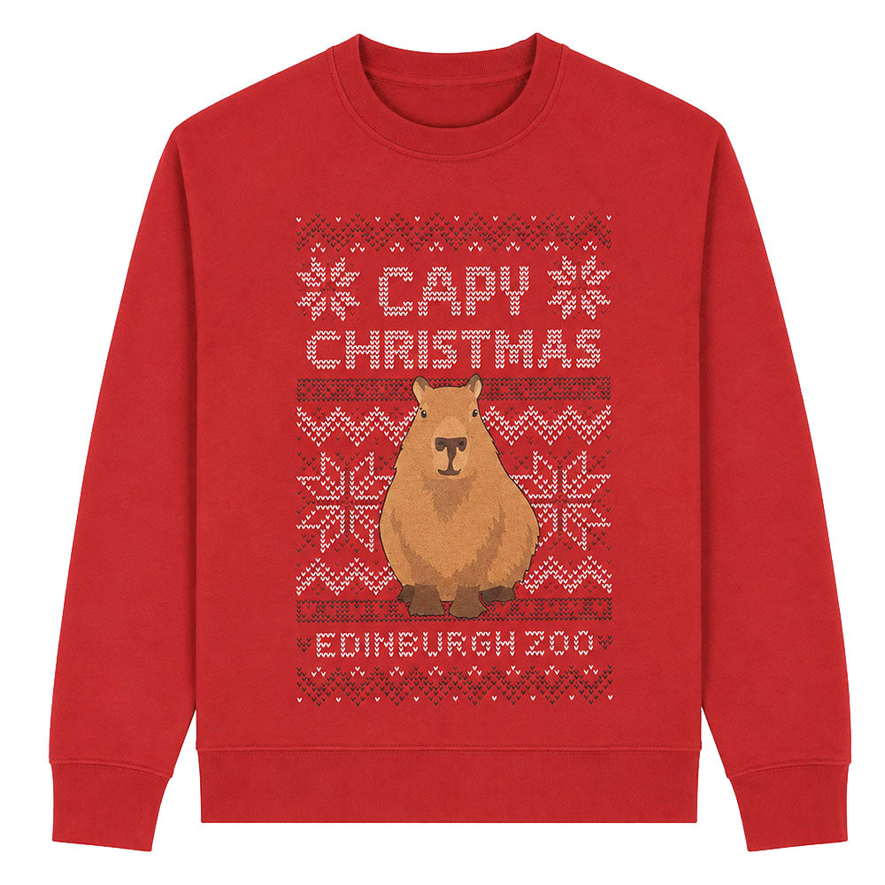 Edinburgh Zoo capy Christmas jumper - red