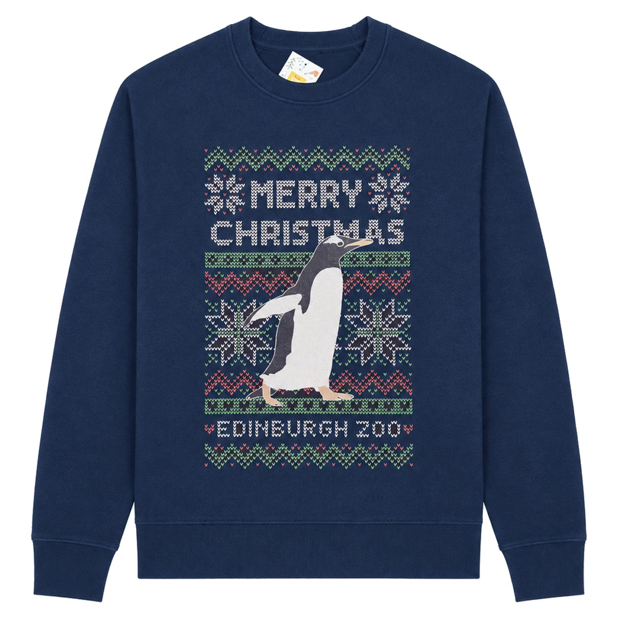 Edinburgh Zoo gentoo Christmas jumper - navy