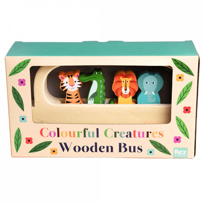 Colourful Creatures Wooden Bus