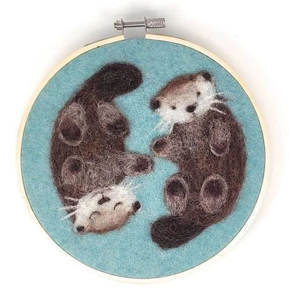 Otters In A Hoop Needle Felting Kit