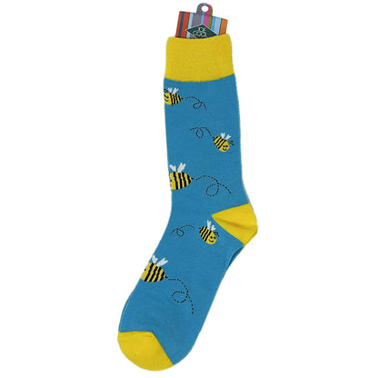 Keep your feet cosy with these cute bee socks.   Made from: Combined cotton 75%, spandex 18%, polyester 6% and polyurethane 1%     Size: UK :4-7 EU: 37-40 USA:6-9