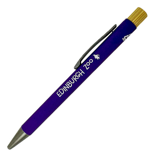 Edinburgh Zoo Recycled Aluminium Soft Touch Pen - Purple